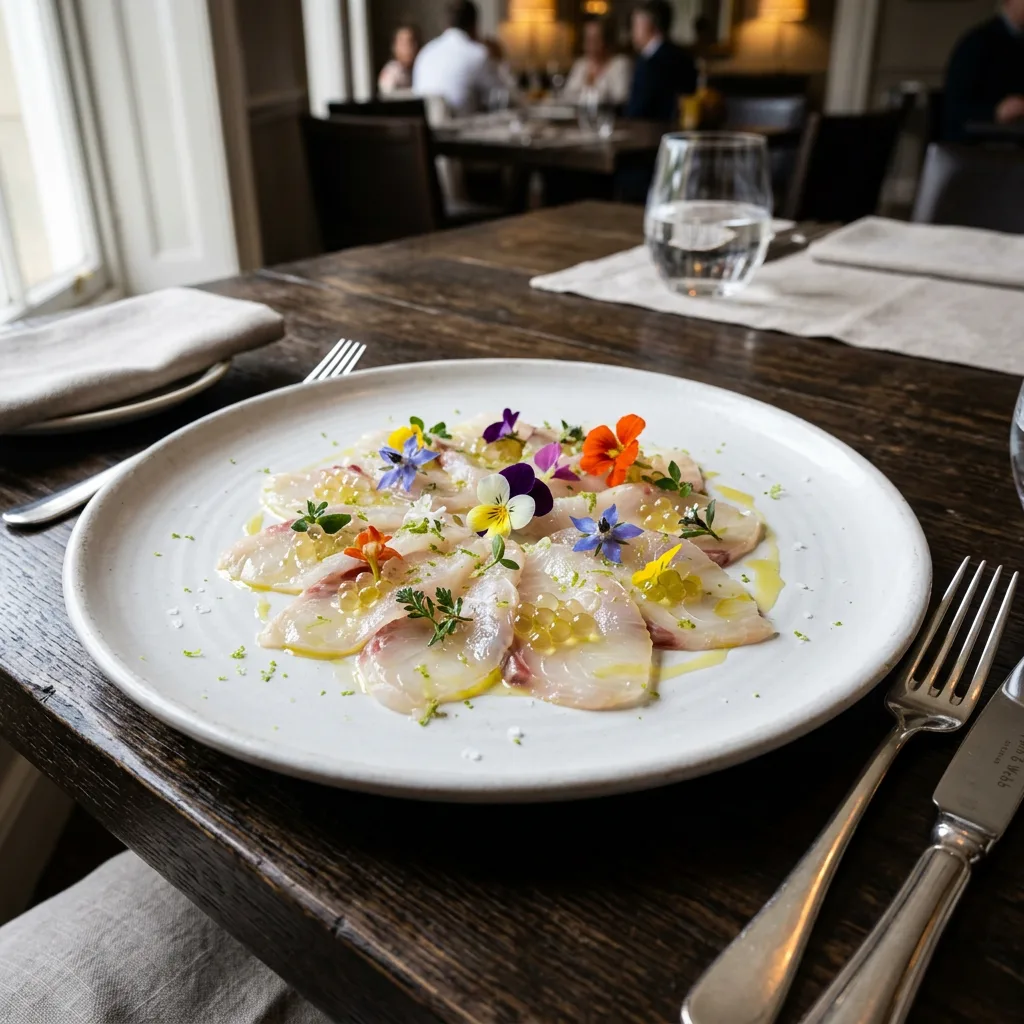 Carpaccio di Branzino, Fiori Eduli